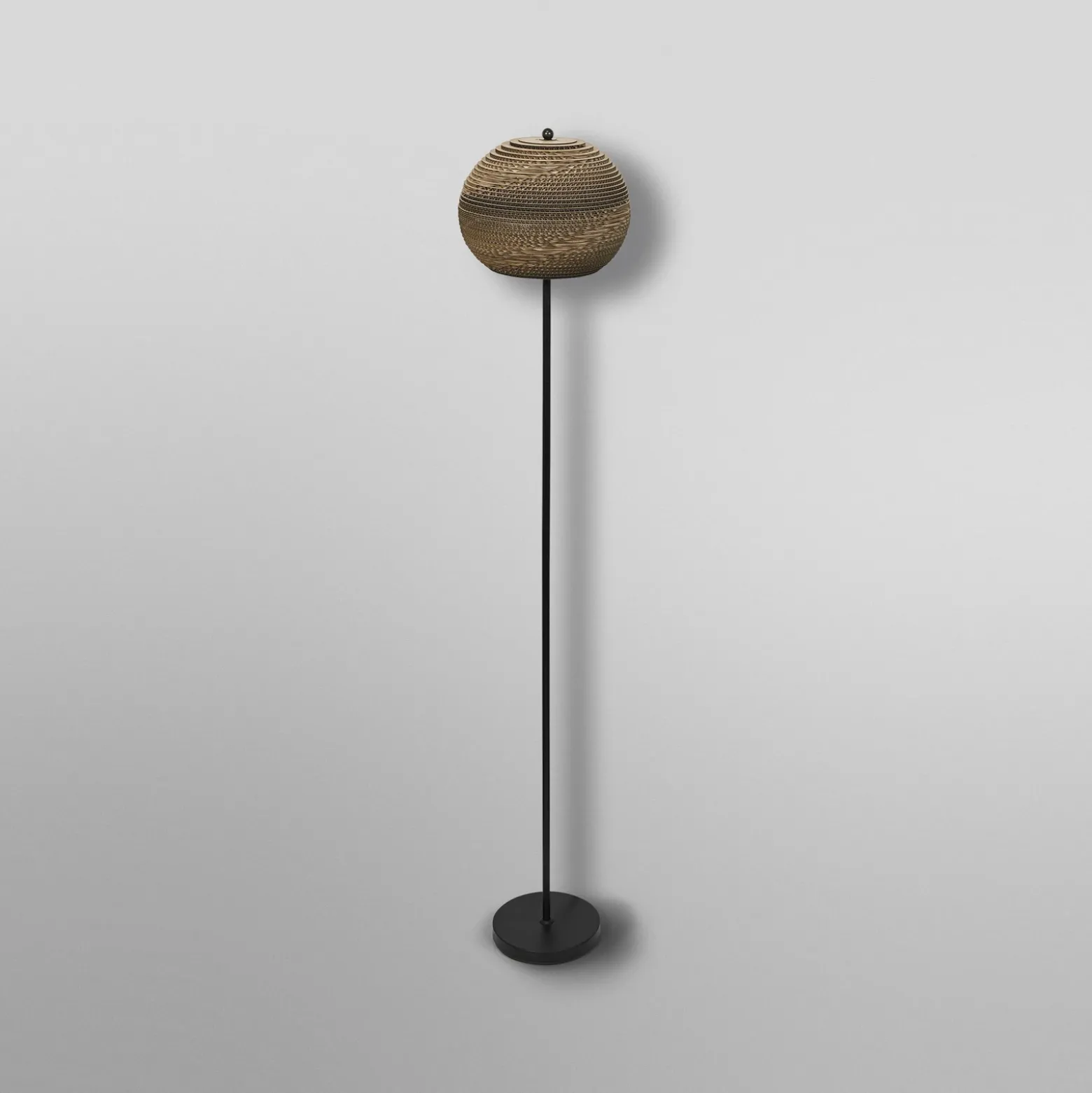 Lámpara de pie LEDVANCE «Ball», altura 116 cm, marrón, cartón ondulado, E27