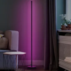 Lámpara de pie LED WiFi OSRAM SMART+ ROUND negra 140 cm RGB CCT