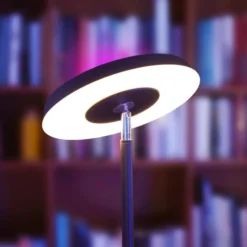 Lámpara de pie LED WiFi OSRAM SMART+, negra, arriba/abajo, RGB CCT