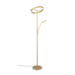 Lámpara de pie LED Willis, dorada, altura 180 cm, metal, CCT, atenuador