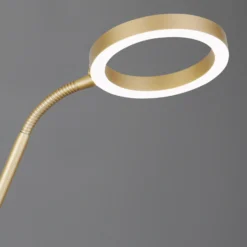 Lámpara de pie LED Willis, dorada, altura 180 cm, metal, CCT, atenuador