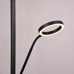 Lámpara de pie LED Willis, negra, altura 180 cm metal CCT atenuador