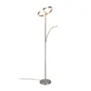 Lámpara de pie LED Willis, níquel, altura 180 cm, atenuador CCT metálico