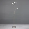 Lámpara de pie LED Willis, níquel, altura 180 cm, atenuador CCT metálico