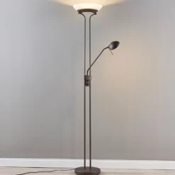 Lámpara de pie LED Yveta de Lindby, color óxido, lámpara de lectura, atenuable