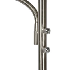 Lámpara de pie LED ZENITH, cromada, 2 luces. Altura: 180 cm. Metal atenuable