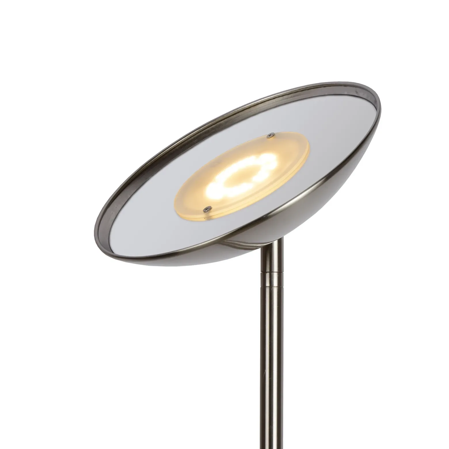 Lámpara de pie LED ZENITH, cromada, 2 luces. Altura: 180 cm. Metal atenuable