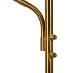 Lámpara de pie LED ZENITH, dorada, 2 luces, altura 180 cm, metal, atenuable