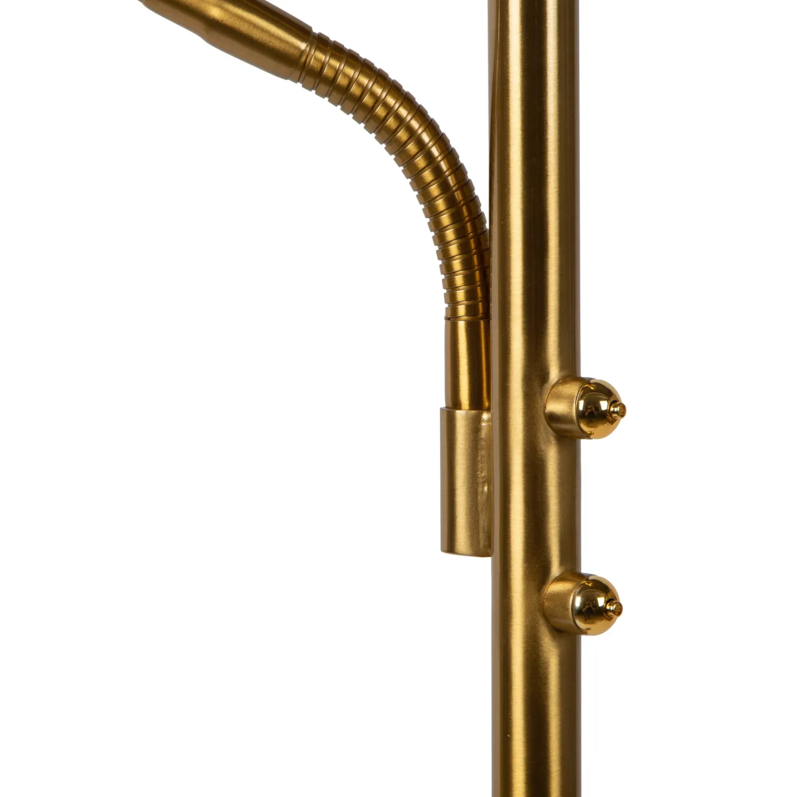 Lámpara de pie LED ZENITH, dorada, 2 luces, altura 180 cm, metal, atenuable