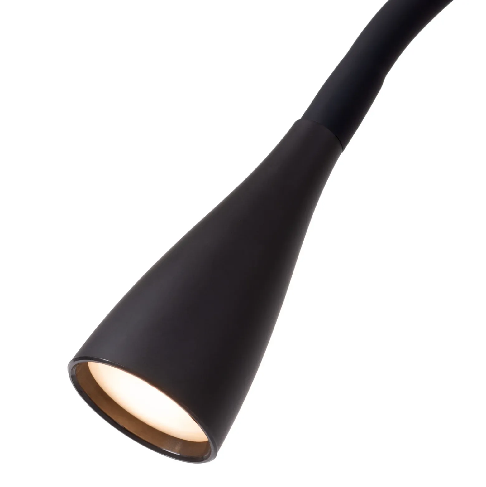 Lámpara de pie LED Zozy, negra, 3-StepDim, altura 145 cm, brazo flexible