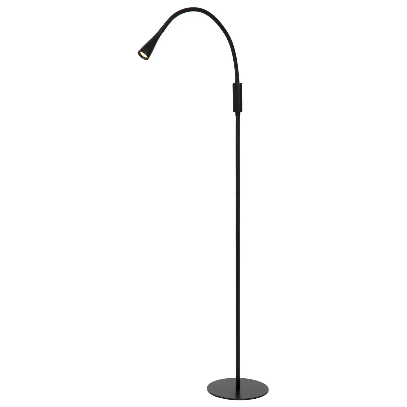 Lámpara de pie LED Zozy, negra, 3-StepDim, altura 145 cm, brazo flexible