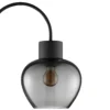 Lámpara de pie Ligari, negro/gris humo, altura 164 cm Metal/vidrio