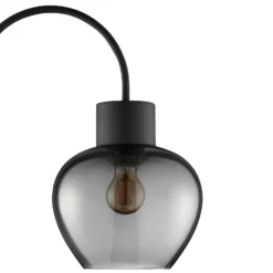 Lámpara de pie Ligari, negro/gris humo, altura 164 cm Metal/vidrio