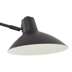 Lámpara de pie Lindby Adrik, negra, metal