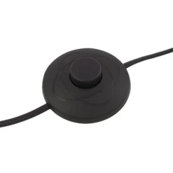Lámpara de pie Lindby Adrik, negra, metal
