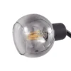 Lámpara de pie Lindby Braccio, gris/negro, cristal, 5 luces, 204,5 cm