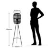 Lámpara de pie Lindby Canyana, 139 cm, natural, ratán, trípode