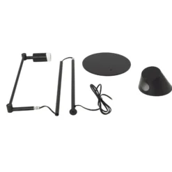 Lámpara de pie Lindby Corali, negra, metal, altura 176,5cm