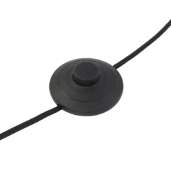 Lámpara de pie Lindby Edion, negra, metal