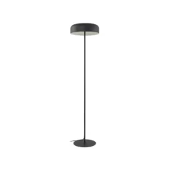 Lámpara de pie Lindby Edion, negra, metal