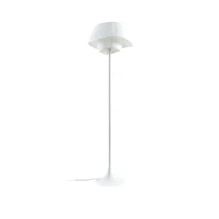 Lámpara de pie Lindby Eryndor, blanca, textil, Ø 47 cm, E27