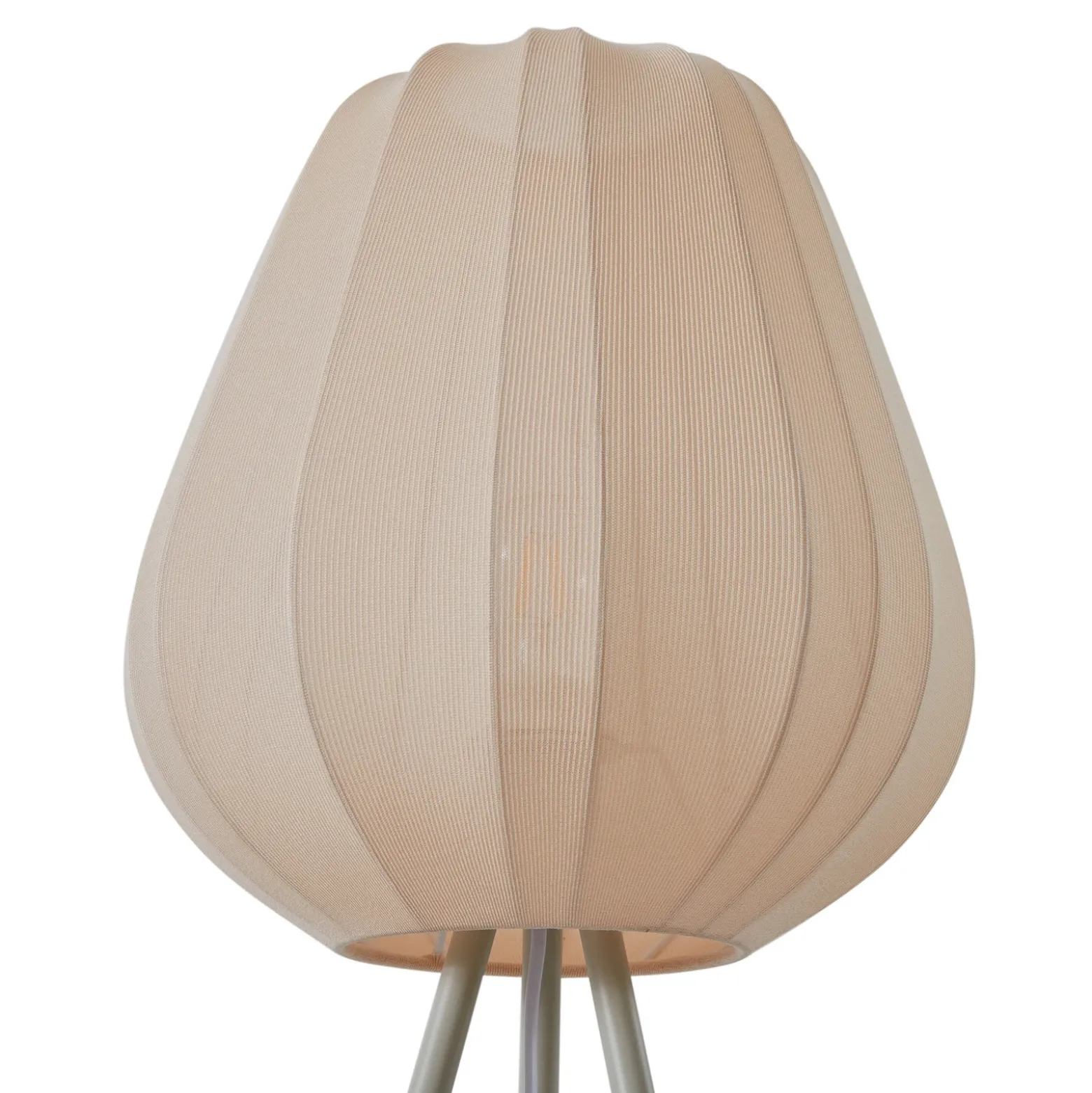 Lámpara de pie Lindby Helin, beige, textil, trípode, 144 cm, E27