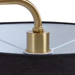 Lámpara de pie Lindby Hillary, negro/oro, mármol, 153cm