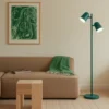 Lámpara de pie Lindby Isara, verde, 165 cm, 2 luces, metal, E27