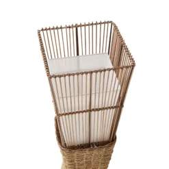 Lámpara de pie Lindby Jacinto, bambú, cáñamo, altura 130 cm