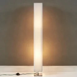 Lámpara de pie Lindby Janno, blanca, textil, metal, 120cm, E27