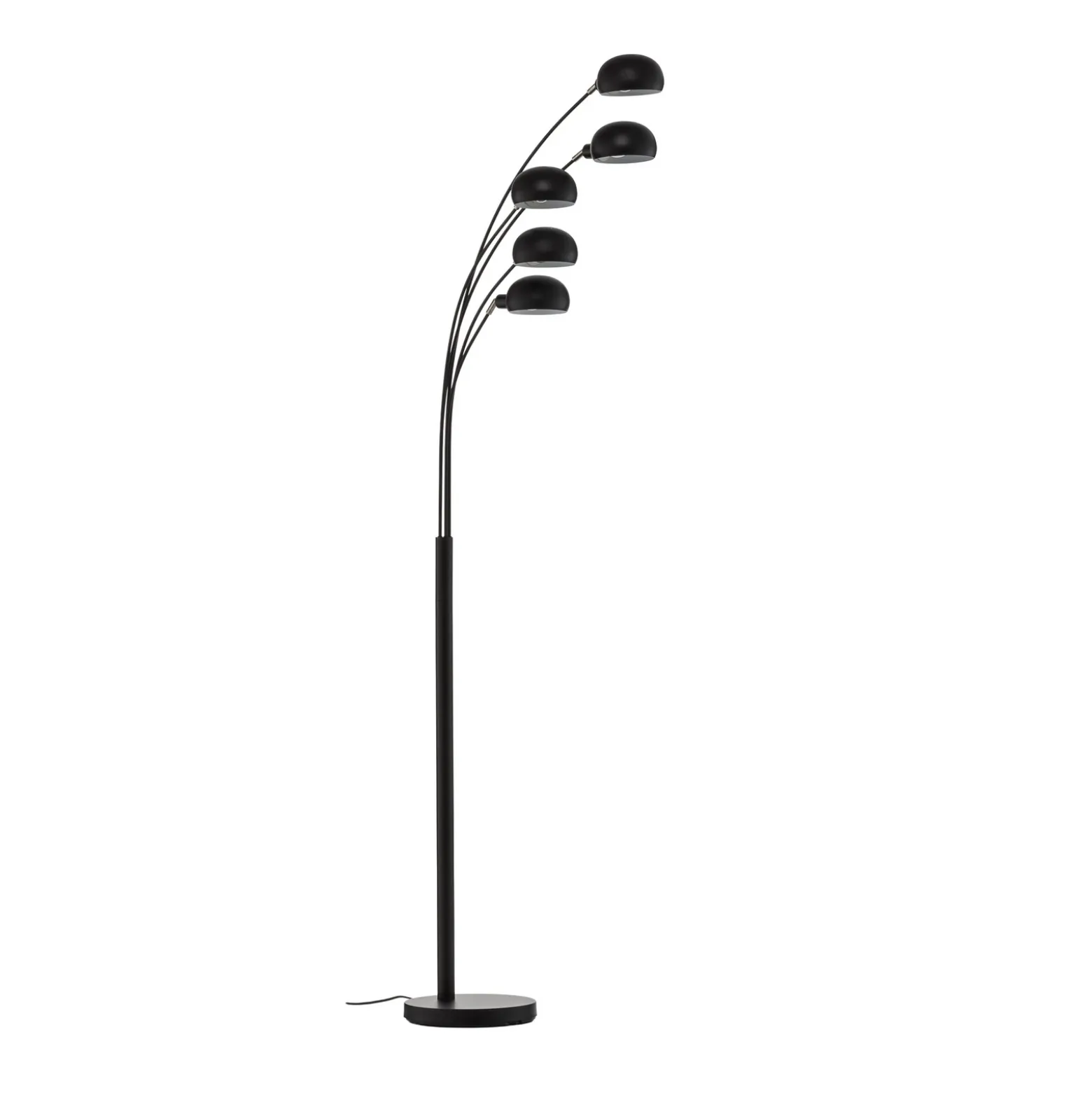 Lámpara de pie Lindby Jewa, negra, metal, 5 luces, E14