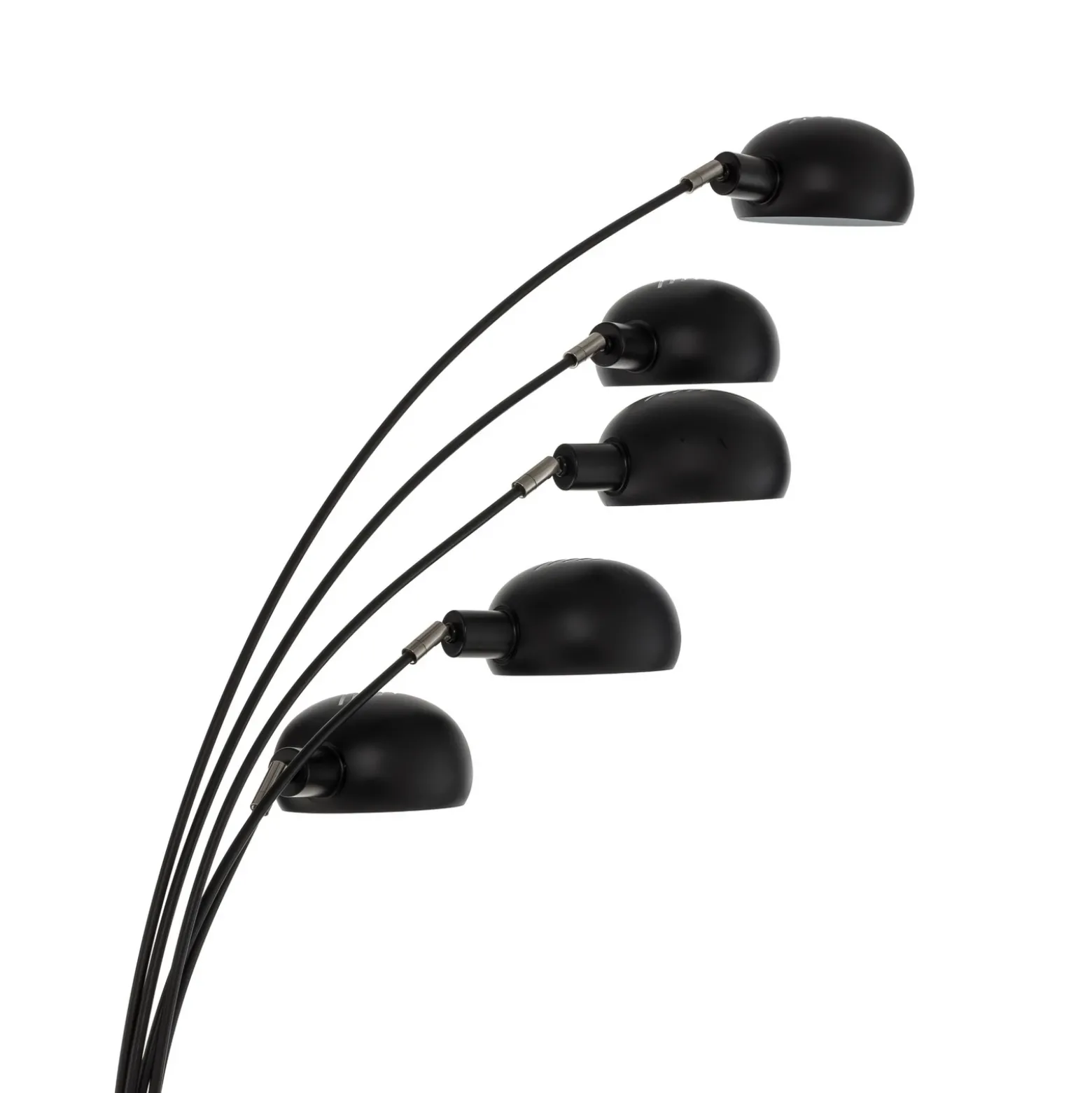 Lámpara de pie Lindby Jewa, negra, metal, 5 luces, E14
