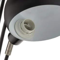 Lámpara de pie Lindby Jewa, negra, metal, 5 luces, E14