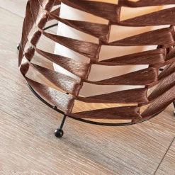 Lámpara de pie Lindby Joas, 110 cm, papel, textil, marrón