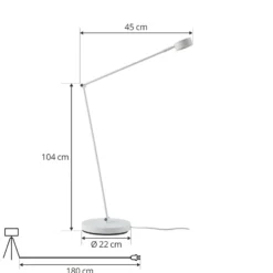 Lámpara de pie Lindby Jyla, 88 cm, blanco mate, GX53, flexible