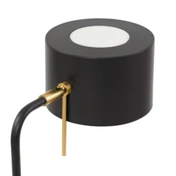 Lámpara de pie Lindby Kaida, negra, metal
