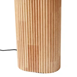 Lámpara de pie Lindby Kimiko, altura 100 cm, madera, textil, E27