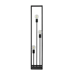 Lámpara de pie Lindby Krisha, negra, metal, 3 luces, E27
