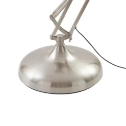 Lámpara de pie Lindby Leia, plata, metal, 180cm, giratoria, E27