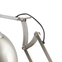 Lámpara de pie Lindby Leia, plata, metal, 180cm, giratoria, E27