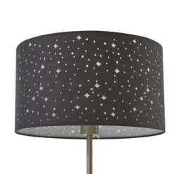 Lámpara de pie Lindby Melanie, gris, tela, Ø 36 cm, 2 luces.