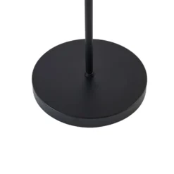 Lámpara de pie Lindby Melanie, negra, tela, Ø 36 cm, 2 luces.
