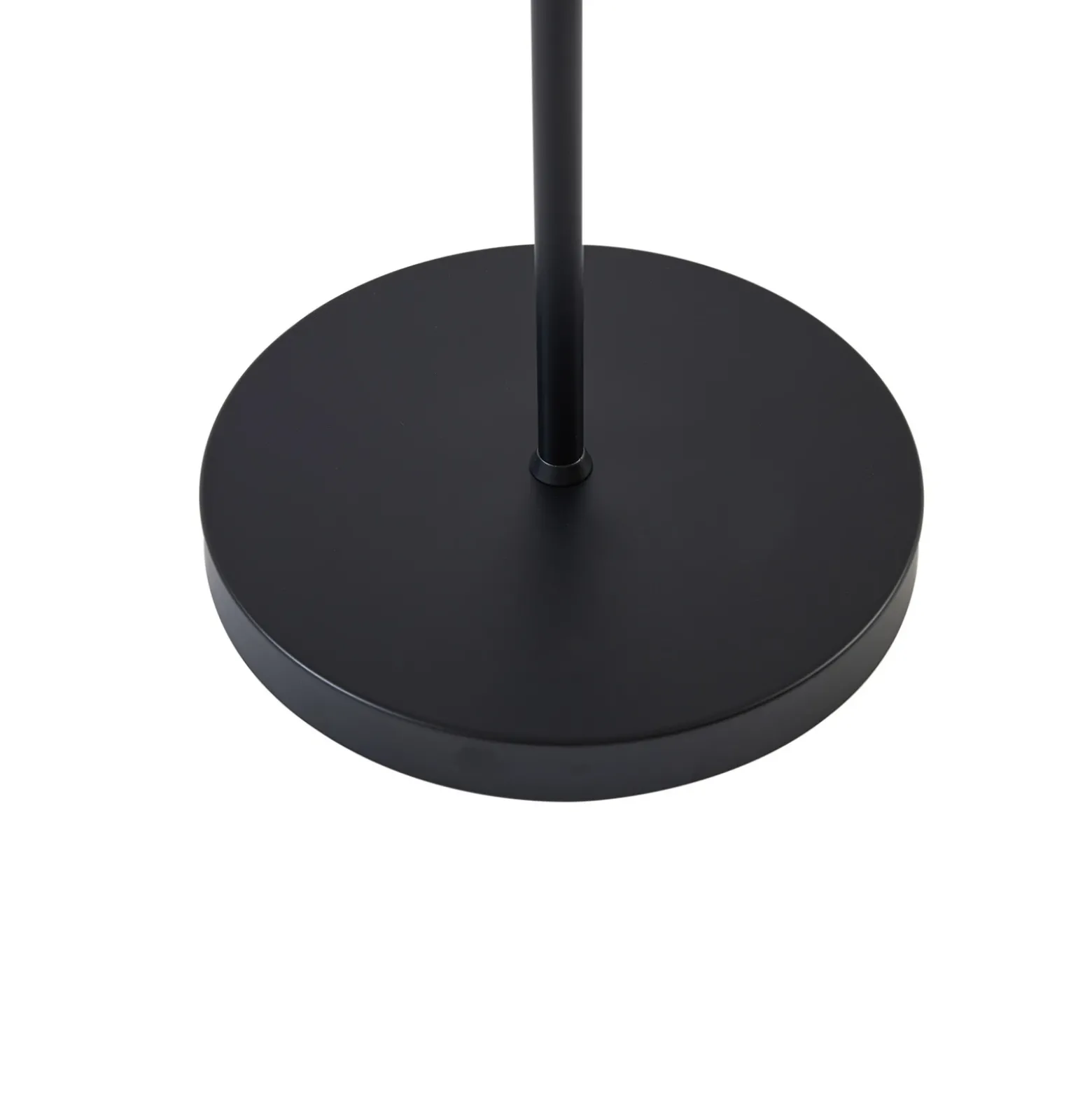 Lámpara de pie Lindby Melanie, negra, tela, Ø 36 cm, 2 luces.