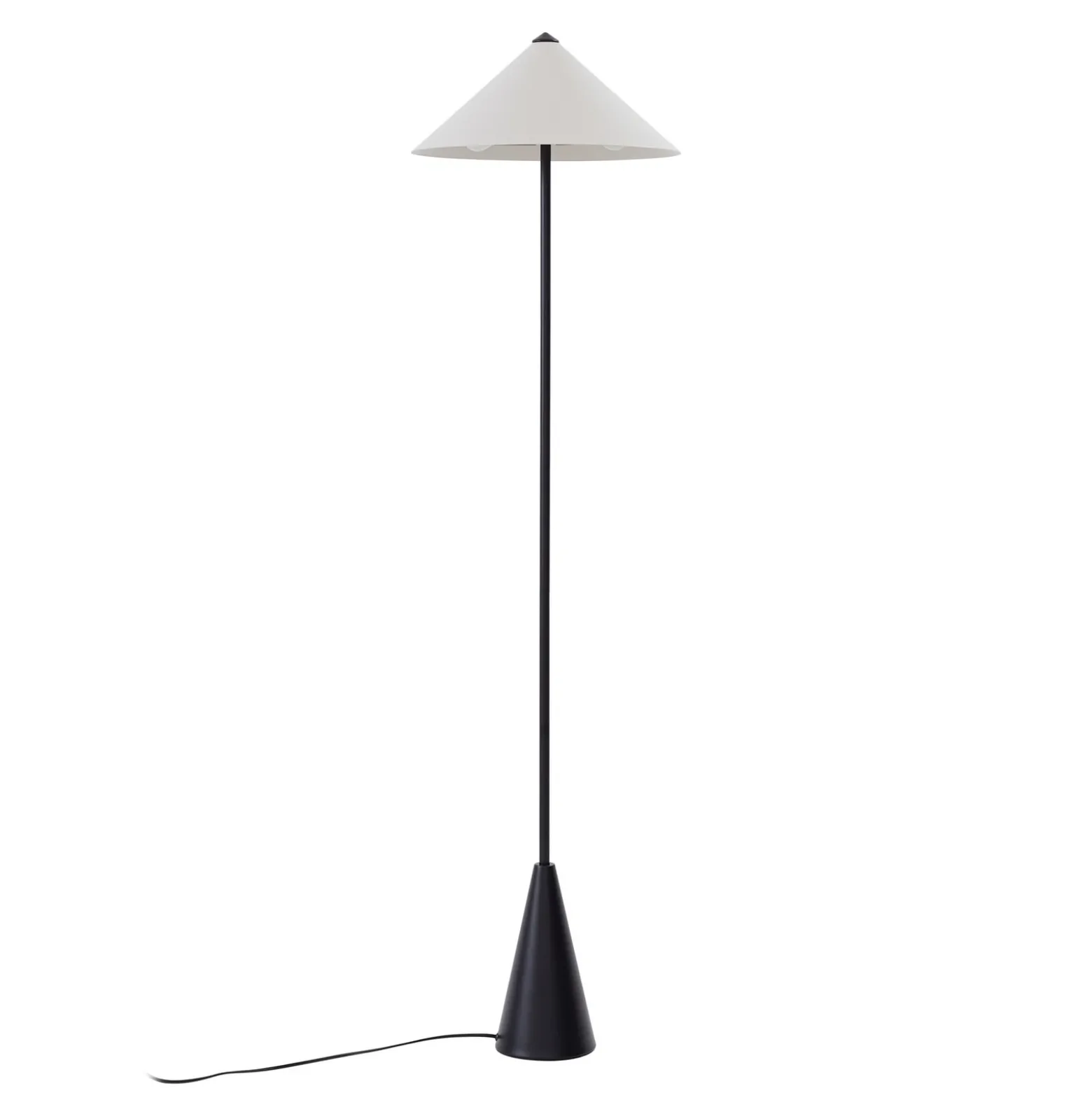 Lámpara de pie Lindby Norvik, altura 150 cm, negro/gris, metal