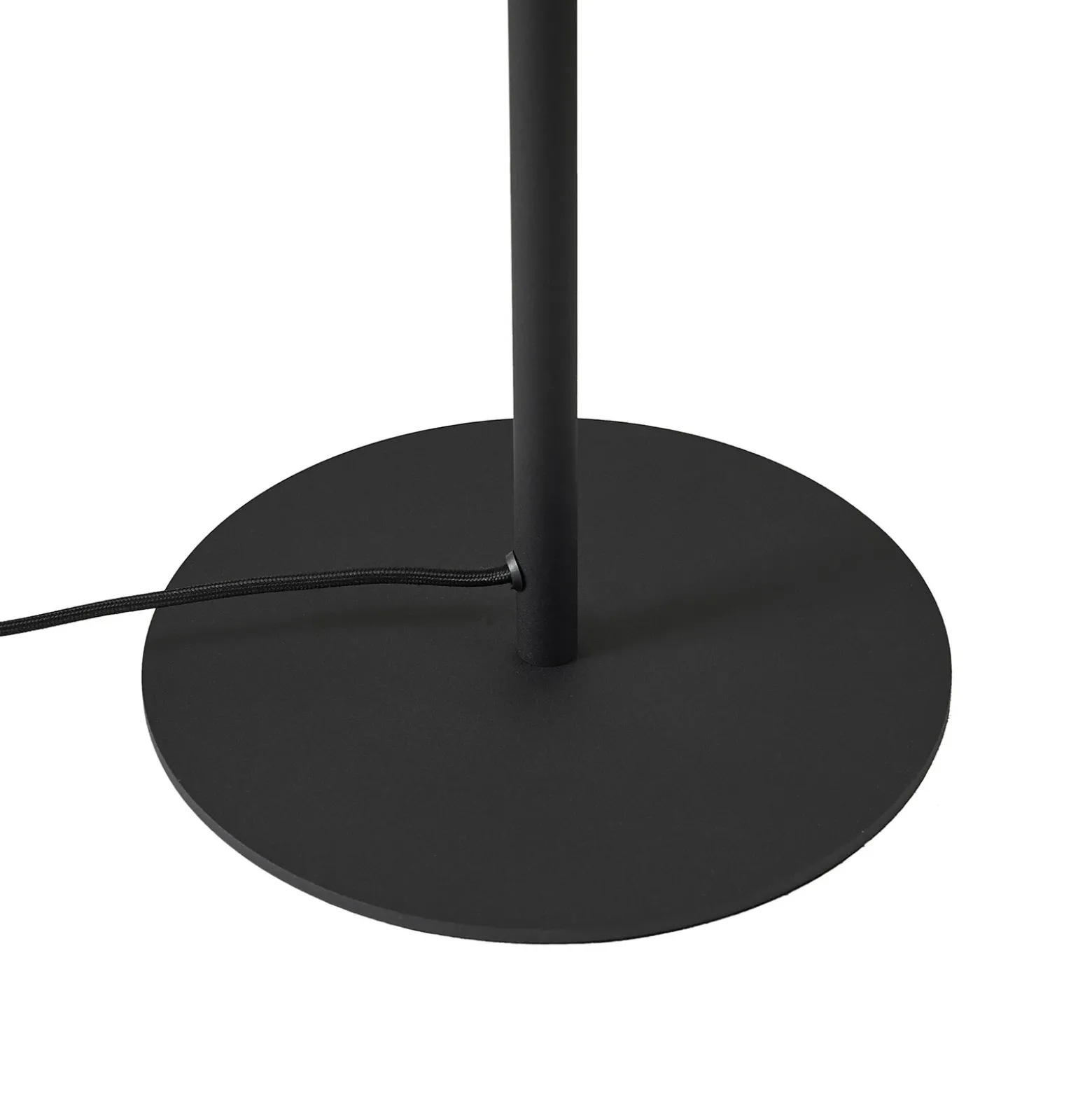 Lámpara de pie Lindby Orbelia, negra, 5 luces, cristal