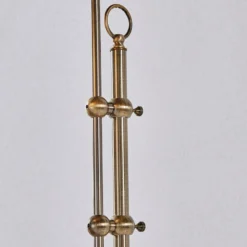 Lámpara de pie Lindby Otis, latón antiguo, cristal, 170 cm, E27