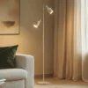 Lámpara de pie Lindby Ovelia, beige, metal, E27