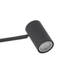 Lámpara de pie Lindby Sanad, altura 140 cm, negro, metal, GU10