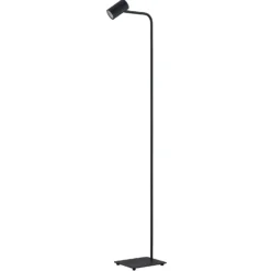Lámpara de pie Lindby Sanad, altura 140 cm, negro, metal, GU10