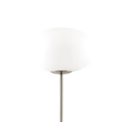 Lámpara de pie Lindby Sonika, 175 cm, color níquel, cristal, E27